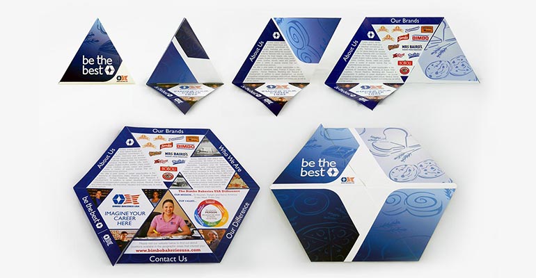 Bimbo Bakeries USA hexagon folded brochure, unique brochure design
