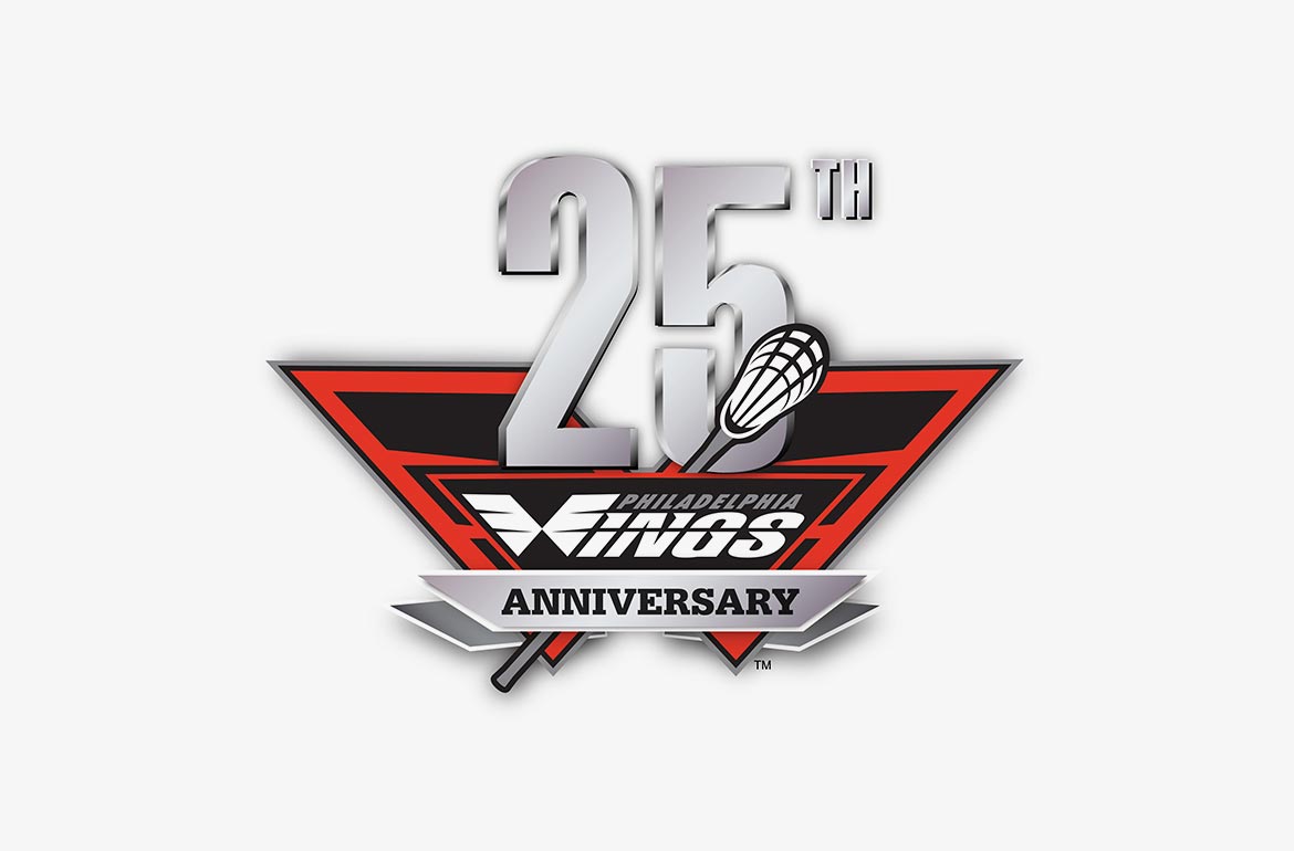 Philadelphia Wings 25th Anniversary Logo Branding
