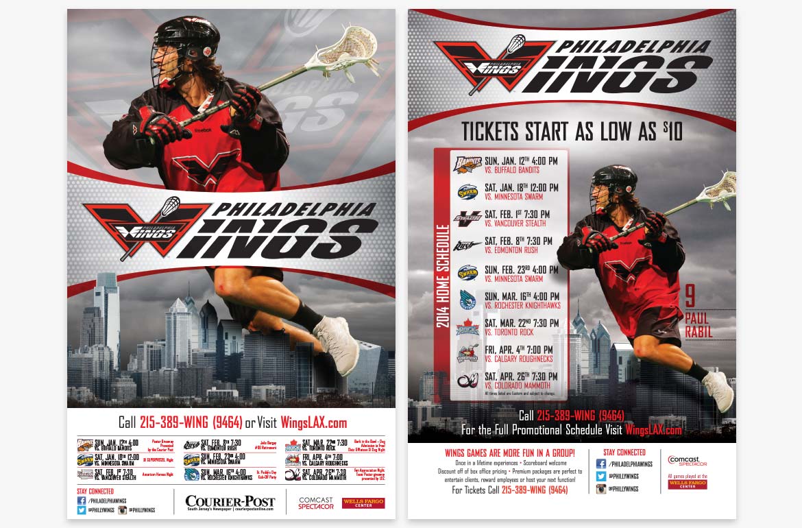Philadelphia Wings Professional Lacrosse Lax Poster Branding Magnet Design