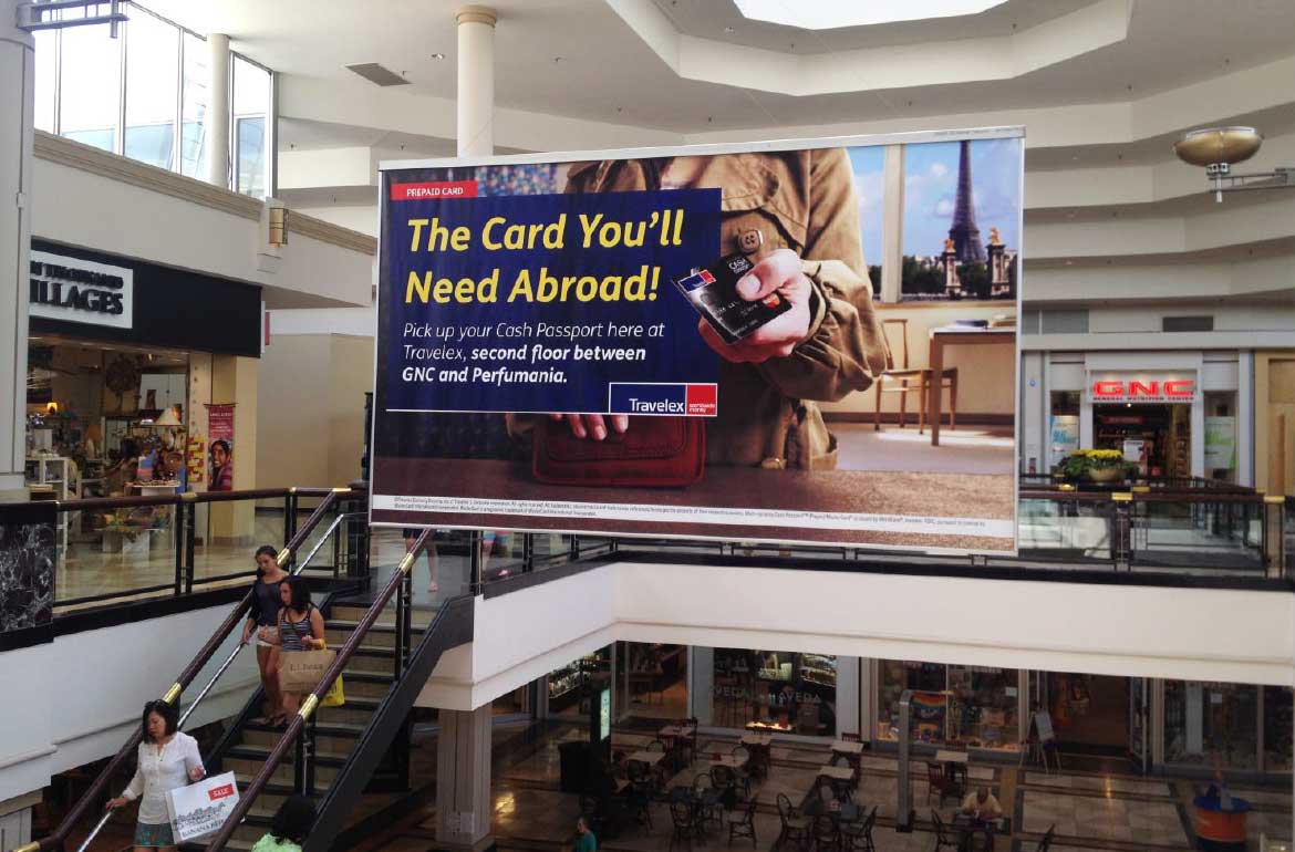 Travelex MasterCard Advertising SIMON Malls Design Ad Design Sky Banner