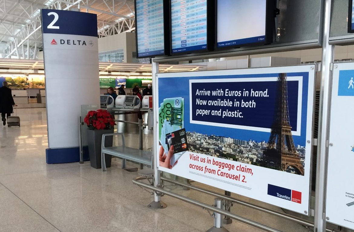Indianapolis Airport Advertising Design Travelex